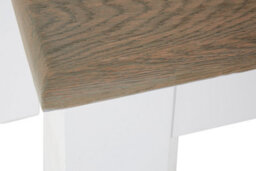 Orsina Oak Top White Dining Table, Geometric 4 Legs Dining Room Table For Home, Oak Dining Table With Brown Top - thumbnail 5