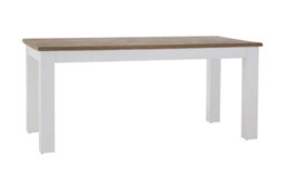 Orsina Oak Top White Dining Table, Geometric 4 Legs Dining Room Table For Home, Oak Dining Table With Brown Top - thumbnail 2