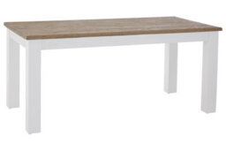 Orsina Oak Top White Dining Table, Geometric 4 Legs Dining Room Table For Home, Oak Dining Table With Brown Top - thumbnail 3