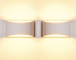 Harper Living Pack Of 2 White Art Deco Medium Plaster Indoor Wall Light (12 X 20 X 8.5Cm) - thumbnail 1