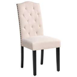 Beliani Velvet Dining Chairs Set Of 2 Light Beige, Black Painted Rubberwood Legs - thumbnail 4