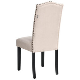 Beliani Velvet Dining Chairs Set Of 2 Light Beige, Black Painted Rubberwood Legs - thumbnail 6