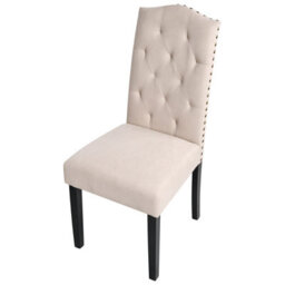Beliani Velvet Dining Chairs Set Of 2 Light Beige, Black Painted Rubberwood Legs - thumbnail 7