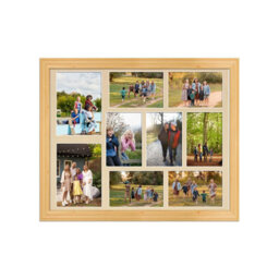 AK Frames 20X16 Light Oak Classic Multi Photo Frame With Ivory Mount - Holds 9 Apertures (2X) 7X5, (7X) 6X4 Photos - thumbnail 1