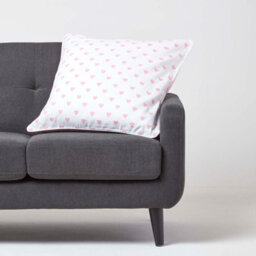 Homescapes Cotton Pink Hearts Cushion Cover, 60 X 60 Cm - thumbnail 2