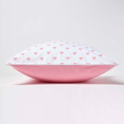 Homescapes Cotton Pink Hearts Cushion Cover, 60 X 60 Cm - thumbnail 3
