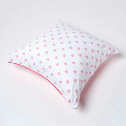 Homescapes Cotton Pink Hearts Cushion Cover, 60 X 60 Cm - thumbnail 4