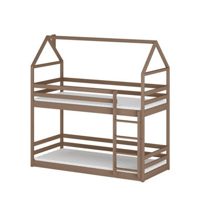 Arte Axel Milk Chocolate 90 X 190Cm House Bunk Bed - Foam Mattresses Included - image 1