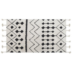 Beliani Rug Khemisset Off-White 80 X 150 Cm Cotton