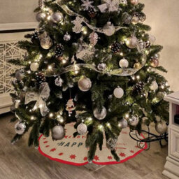 Urbn-Living Sleigh Design - 120Cm Santa & Reindeer Christmas Tree Skirt - thumbnail 6