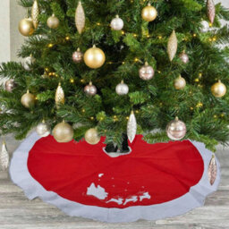 Urbn-Living Sleigh Design - 120Cm Santa & Reindeer Christmas Tree Skirt - thumbnail 3