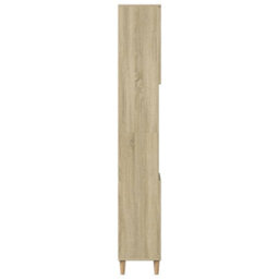 Berkfield Bathroom Cabinet Sonoma Oak 30X30X190 Cm Engineered Wood - thumbnail 5