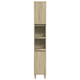 Berkfield Bathroom Cabinet Sonoma Oak 30X30X190 Cm Engineered Wood - thumbnail 4