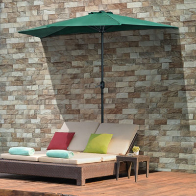 Outsunny 2.7M Metal Frame Garden Furniture Parasol Half Round Umbrella - image 1