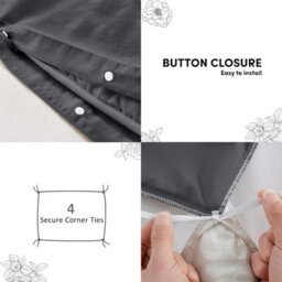 Aspire Homeware Plain Duvet Cover Set Soft Microfibre, Grey, King (L)220Cm X (W)230Cm - thumbnail 5