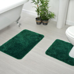 Allure Bath Fashions Luxury Microfibre Bath Mat Non-Slip - Dark Green - thumbnail 4