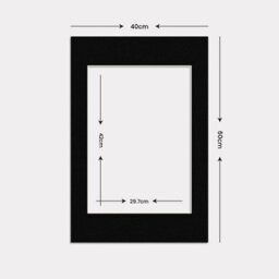 Ak Frames 60X40Cm Black Picture Mounts To Fit A3 Aperture Size - Mount Board Only (No Frame Included) - thumbnail 3