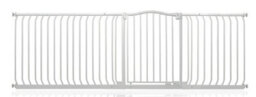 Safetots Curved Top Safety Gate, 225Cm - 234Cm, Matt White, Pressure Fit Stair Gate - thumbnail 1