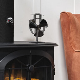 3 Blade Stove Fan & Magnetic Thermometer - Self Powered Energy Saving Heat Distribution Fan For Log Burners, Stoves & Fireplaces - thumbnail 1