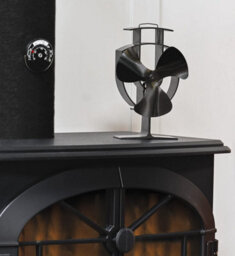 3 Blade Stove Fan & Magnetic Thermometer - Self Powered Energy Saving Heat Distribution Fan For Log Burners, Stoves & Fireplaces - thumbnail 3