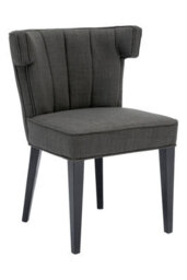 Orsina Fabric Upholstered Grey Plyester Dining Chair, Elegant Breakfast Room Chairs, High Back Dining Chair - thumbnail 2