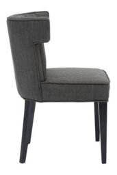 Orsina Fabric Upholstered Grey Plyester Dining Chair, Elegant Breakfast Room Chairs, High Back Dining Chair - thumbnail 3