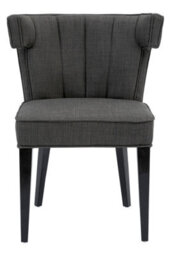 Orsina Fabric Upholstered Grey Plyester Dining Chair, Elegant Breakfast Room Chairs, High Back Dining Chair - thumbnail 6