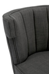 Orsina Fabric Upholstered Grey Plyester Dining Chair, Elegant Breakfast Room Chairs, High Back Dining Chair - thumbnail 5