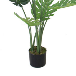 Leaf (4Ft) Luxury Monstera Plant Black Pot 120Cm - thumbnail 3