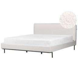 Beliani Bed Boucle Corio 180 X 200 Cm (Eu Super King) Off-White - thumbnail 1