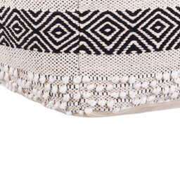 Beliani Light Beige Cotton Geometric Pouffe - Square Boho Accent Seat W45 X D45 X H45Cm - thumbnail 5