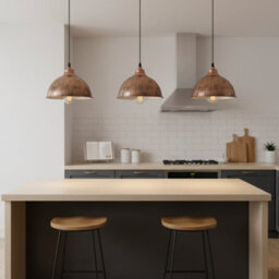 Ledsone 3 Pack Pendant Light Round  Brushed Copper Industrial Ceiling Fixture With Bulb For Dining Room Bar Or Restaurant - thumbnail 9