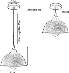 Ledsone 3 Pack Pendant Light Round  Brushed Copper Industrial Ceiling Fixture With Bulb For Dining Room Bar Or Restaurant - thumbnail 2
