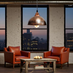 Ledsone 3 Pack Pendant Light Round  Brushed Copper Industrial Ceiling Fixture With Bulb For Dining Room Bar Or Restaurant - thumbnail 3