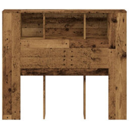 Berkfield Headboard Cabinet Old Wood 120X19X104.5 Cm Engineered Wood - thumbnail 4