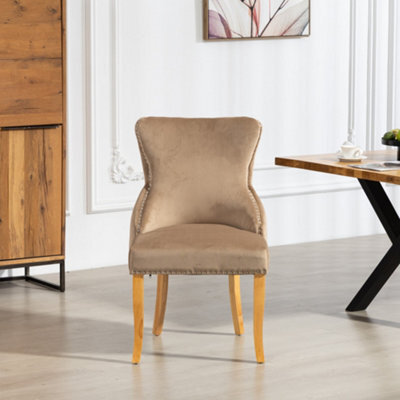 Orvino Velvet Fabric Dining Chairs - Set Of 2 - Brown - image 1