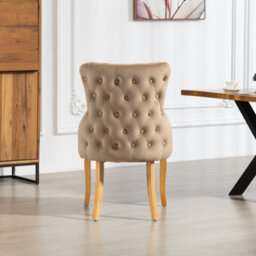 Orvino Velvet Fabric Dining Chairs - Set Of 2 - Brown - thumbnail 5