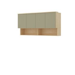 Arte Terra 12 Floating Cabinet 168Cm Oak Lindberg & Eucalyptus, Wide Wall Bedroom Cabinet With 4 Doors & Display Shelves - thumbnail 2