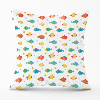 Warren Reed Designer Swimming Fish Outdoor Cushion 45Cm X 45Cm - image 1
