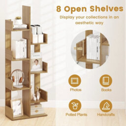 Floor Standing Bookcase Shelving Organizer Home - thumbnail 5