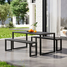 Breeins 150Cm W Outdoor Garden Bistro Set Dining Room Set With 42 mm Parasol Hole - thumbnail 1