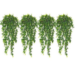 4 Pack Lush Cascading Artificial Plants For Room Aesthetics And Indoor And Outdoor Garden Wall Decoration, Green - thumbnail 1