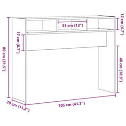 Walplus Console Table Black Oak 105 X 30 X 80 Cm Engineered Wood - thumbnail 9