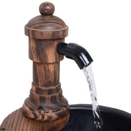 Outsunny Garden Barrel Water Fountain Patio Wood Electric Water Feature W/ Pump - thumbnail 9
