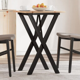 Berkfield Dining Table X-Frame 50X50X75 Cm Solid Wood Pine And Steel - thumbnail 1