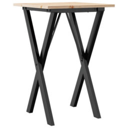 Berkfield Dining Table X-Frame 50X50X75 Cm Solid Wood Pine And Steel - thumbnail 2