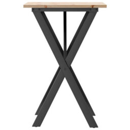Berkfield Dining Table X-Frame 50X50X75 Cm Solid Wood Pine And Steel - thumbnail 5