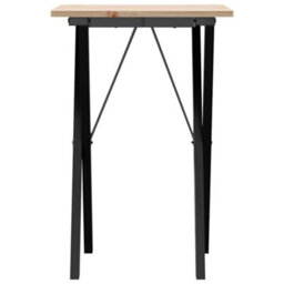 Berkfield Dining Table X-Frame 50X50X75 Cm Solid Wood Pine And Steel - thumbnail 4