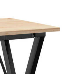 Berkfield Dining Table X-Frame 50X50X75 Cm Solid Wood Pine And Steel - thumbnail 7