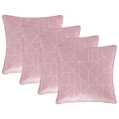 OHS 4 Pack Geo Matte Velvet Cushion Covers, Blush - 45 X 45Cm - image 1